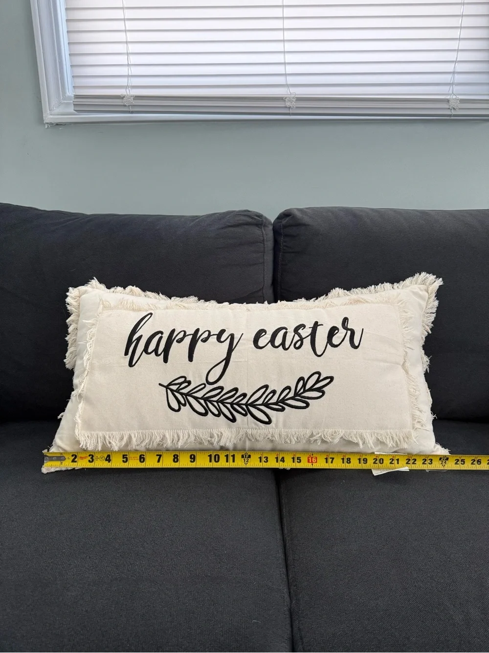Cream‎ Easter Fringe Pillow
